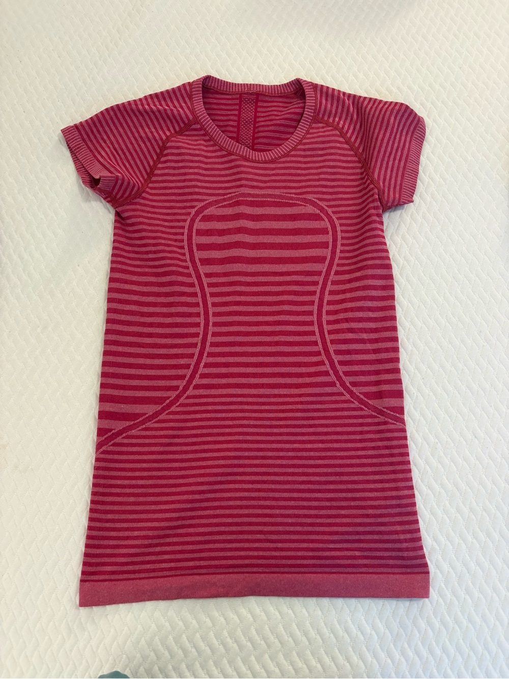lululemon athletica Pink Striped Short Sleeve Knit Dress